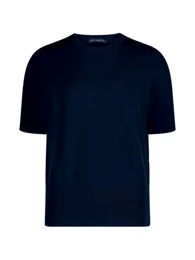 Betty Barclay Short-sleeve Crew-neck Sweater In Blue