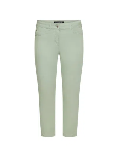 Betty Barclay Slim-fit Cropped Trousers In Green