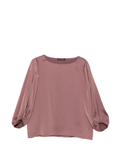 Betty Barclay Slit-sleeve Satin-finish Blouse In Pink