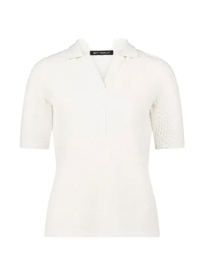 Betty Barclay Textured Short-sleeve T-shirt In White