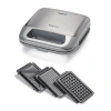 Betty Crocker 3-in-1 Indoor Grill + Sandwich And Waffle Maker In Silver