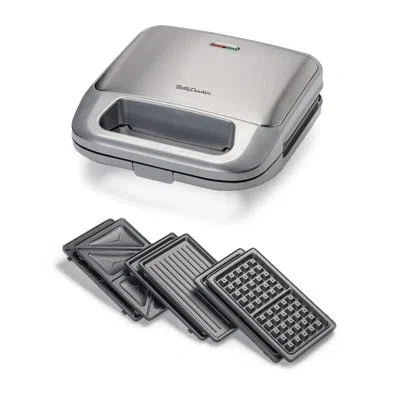 Betty Crocker Bck Series  3-in-1 Indoor Grill, Sandwich & Waffle Maker Plus, Silver