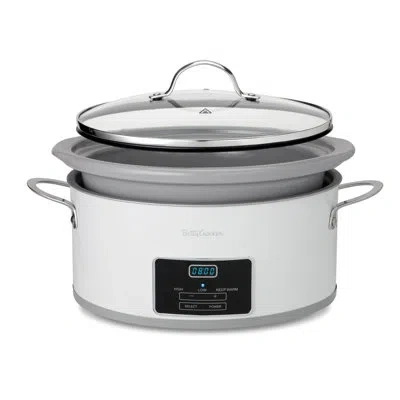 Betty Crocker Bck Series  6-quart Oval Digital Slow Cooker, Programmable Crock Pot Up To 20 Hours, El In White