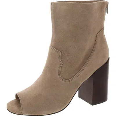 Bettye Muller Womens Zipper Faux Suede Mid-calf Boots In White