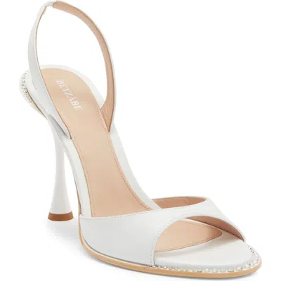 Betzábe Crystal Slingback Sandal In White Nappa