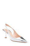 Betzábe Lola Pointed Toe Slingback Pump In Silver Mirror