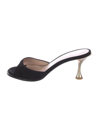 Pre-owned Betzábe Suede Slides In Black