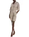 Shop Beulah 2pc Linen Shirt & Short Set In Beige