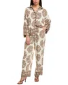Shop Beulah 2pc Top & Pant Set In Brown