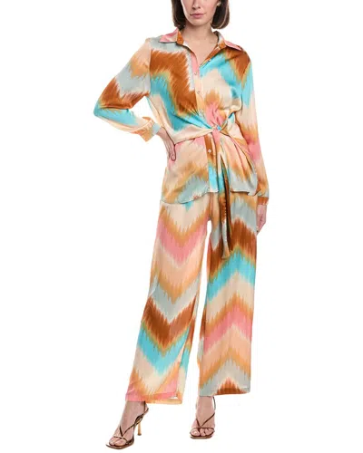 Beulah 2pc Top & Pant Set In Pink