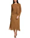 Shop Beulah 2pc Top & Skirt Set In Brown