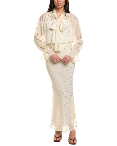 Beulah 2pc Top & Skirt Set In White