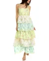 Beulah Floral Maxi Dress In Green
