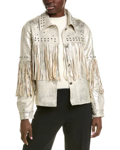 Beulah Fringe Jacket In Metallic
