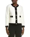 Shop Beulah Fuzzy Eyelash Cardigan In White