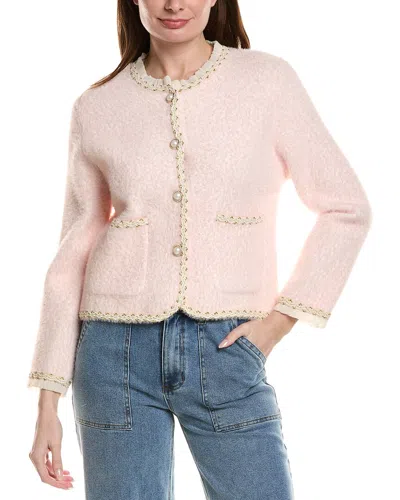 Beulah Fuzzy Eyelash Jacket In Pink