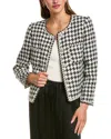 Beulah Knit Houndstooth Wool-blend Jacket In Black