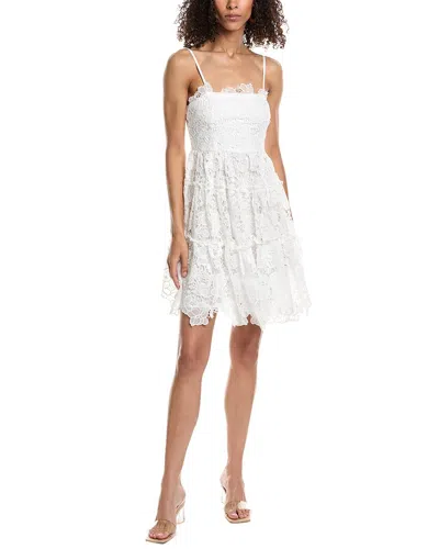 Beulah Lace Silk-blend Mini Dress In White