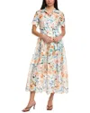 Beulah London Blossom Maxi Dress In Orange Multi In Multi