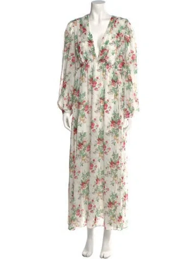 Pre-owned Beulah London Floral Print Knee-length Dress In Red