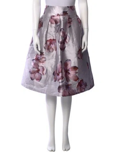 Pre-owned Beulah London Floral Print Knee-length Skirt In Gray