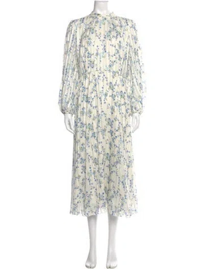 Pre-owned Beulah London Floral Print Long Dress In Neutral
