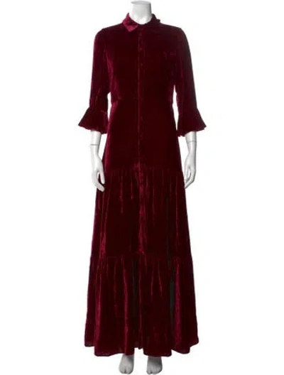 Pre-owned Beulah London Long Dress In Burgundy