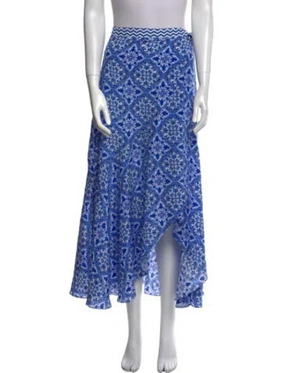 Pre-owned Beulah London Printed Midi Length Skirt In Blue