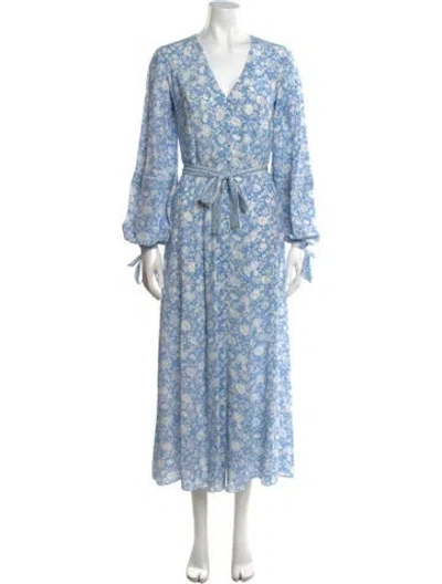 Pre-owned Beulah London Silk Long Dress In Blue