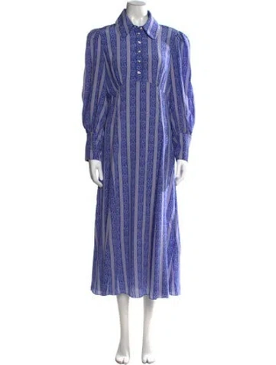 Pre-owned Beulah London Silk Long Dress In Blue