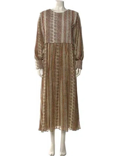 Pre-owned Beulah London Silk Long Dress In Multi