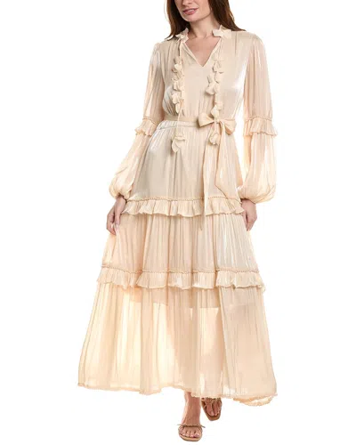 Beulah Long Sleeve Midi Dress In Neutral