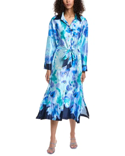 Beulah Maxi Shirtdress In Blue