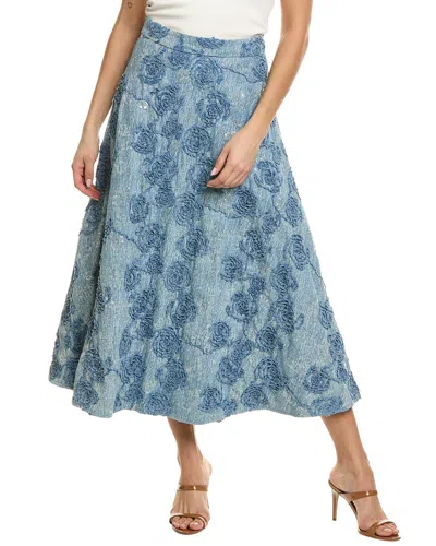 Beulah Midi Skirt In Blue