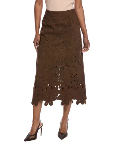 Beulah Midi Skirt In Brown
