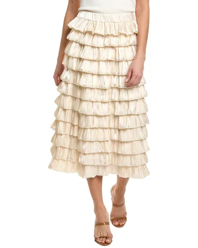 Beulah Midi Skirt In White