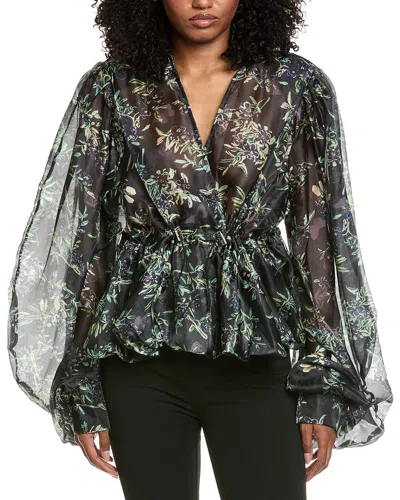 Beulah Printed Blouse In Black