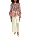 Beulah Printed Blouse In Blue
