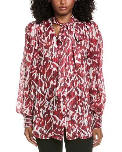 Beulah Printed Blouse In Red