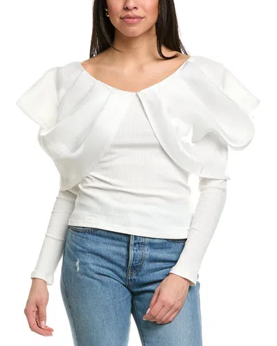 Beulah Puff Sleeve Top In White