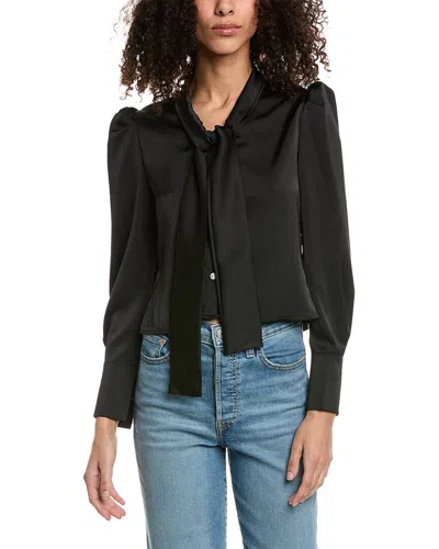 Beulah Scarf Neck Top In Black