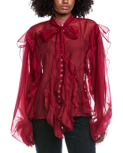 Beulah Sheer Top In Red