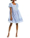Beulah Short Sleeve Tent Dress In Blue