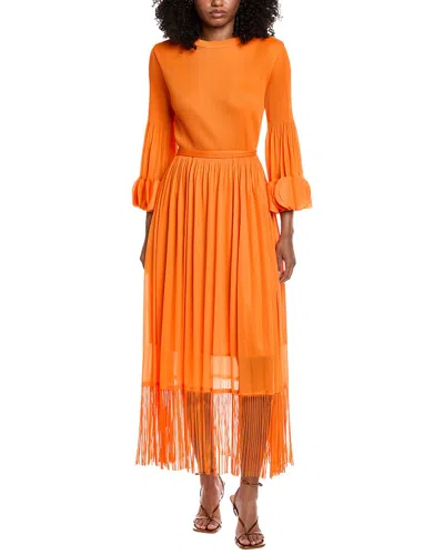 Beulah Solid Maxi Dress In Orange