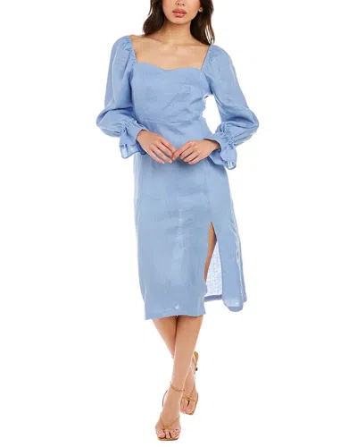 Beulah Square Neck Midi Dress In Blue