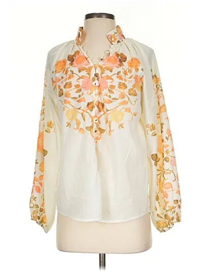 Pre-owned Beulah Style 3/4 Sleeve Blouse In Ivory