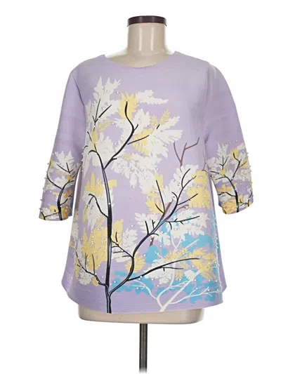 Pre-owned Beulah Style 3/4 Sleeve Blouse In Purple