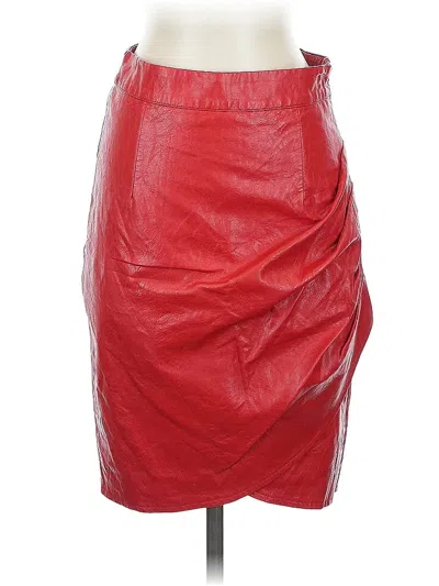 Pre-owned Beulah Style Faux Leather Skirt In Red