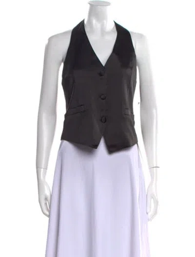 Pre-owned Beulah Style Halterneck Sleeveless Crop Top In Black