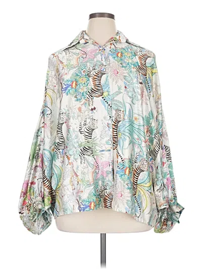Pre-owned Beulah Style Long Sleeve Blouse In Ivory
